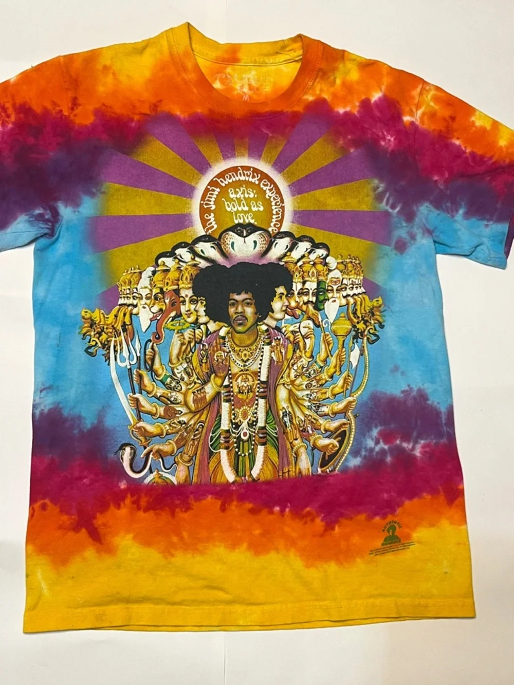 Tie-Dye Hendrix Graphic Tee - Bold Multicolor Psychedelic Print - Picture 2 of 6